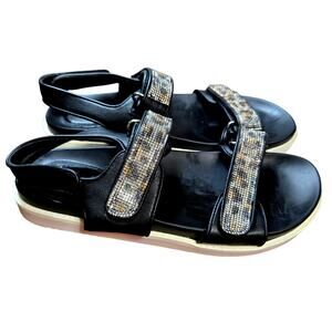 C Comfort 10 Black Rhinestone Sandals Open Toed Women's Shoe